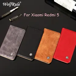 WolfRule Xiaomi Redmi 5 Чехол редми 5 Cover вьетнамки из искусственной кожи кошелек сумка с отделением для карт чехол для Xiaomi Redmi 5 Телефон Чехол Fundas 5,7"