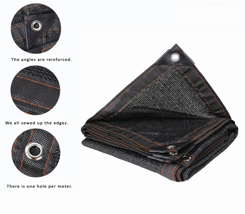 Outdoor Black Sun Shelter Mesh HDPE Shade Net With Hang Hole for Camping Hiking Garden Greenhouse Car Roof Shade Cover Awning Outdoor Black Sun Shelter Mesh HDPE Shade Net With Hang Hole for Camping Hiking Garden Greenhouse Car Roof Shade Cover Awning