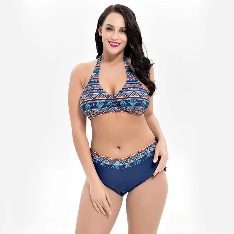 

8XL Plus Size Women Bikini Set Large Size Female Swimwear Floral Print Bathing Suit Women Sexy Biquinis Women 2019