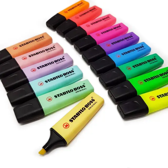 Pack of 15 Stabilo Boss Highlighter Pens Original 9 Colors & New 6
