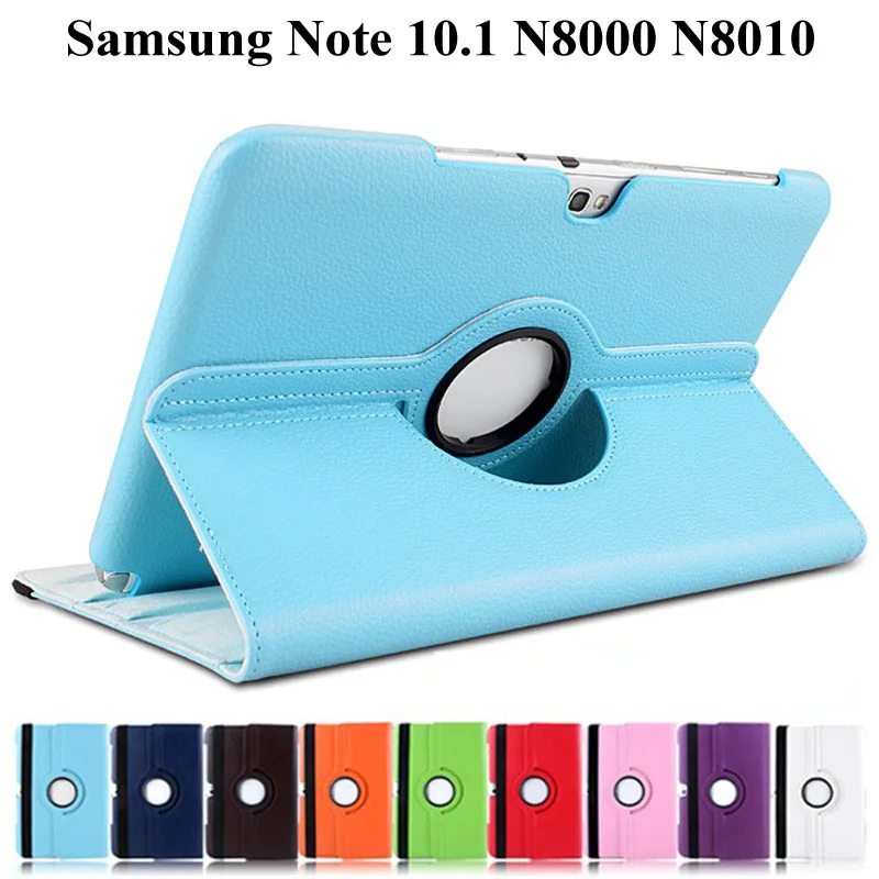 

360 Rotating Bracket Flip Stand Leather Case for Samsung Galaxy Note 10.1 2012 GT-N8000 N8000 N8010 N8020 Tablet Case+Film+Pen