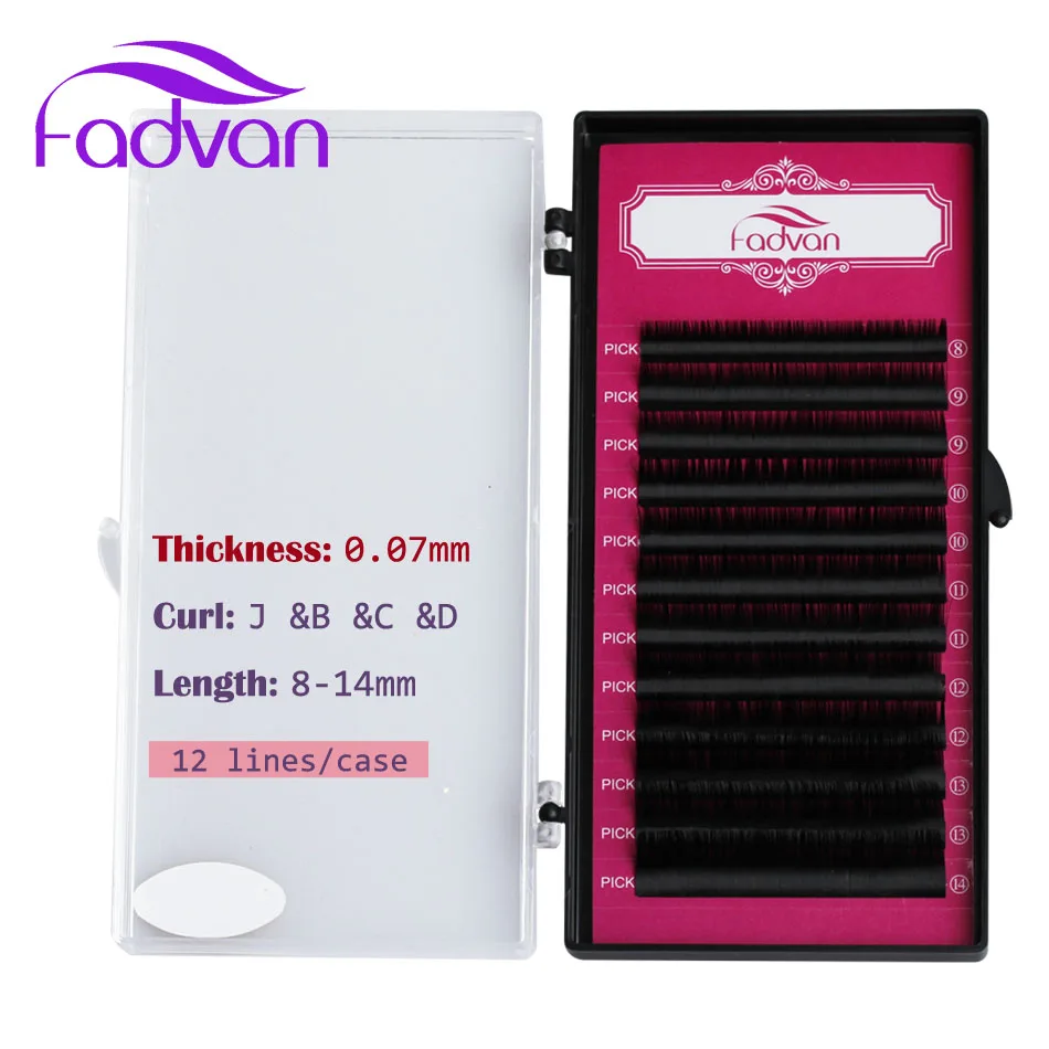 

Fadvan J/B/C/D/DD Curl Eyelash Extensions Individual Lashes Extension Professional False Eyelashes 8-14mm Long Lasting