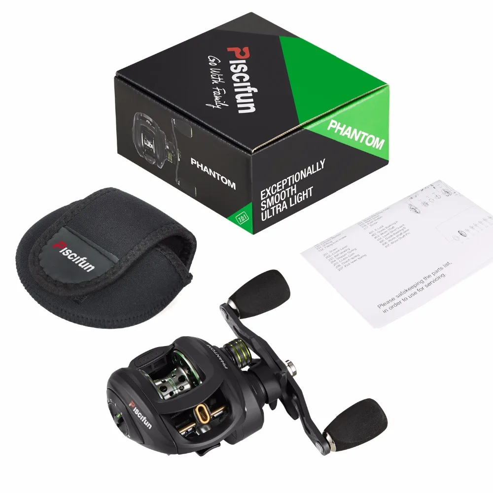 Piscifun Phantom Fishing Reel Carbon Fiber Ultralight 162g Dual Brake 7.7kg Max Drag 7.0:1 Gear Ratio Lake Baitcasting Reel 20 HTB1O0Ztam I8KJjy0Foq6yFnVXaj