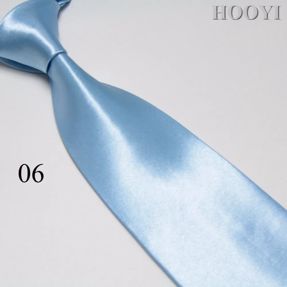 HOOYI 2019 satin men's ties neck tie solid necktie