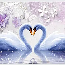 Алмазные Лебеди вышивка на заказ Алмазная картина Полная площадь значок с вышивкой в виде ромба узор на коробочка с фотографией фото блонд