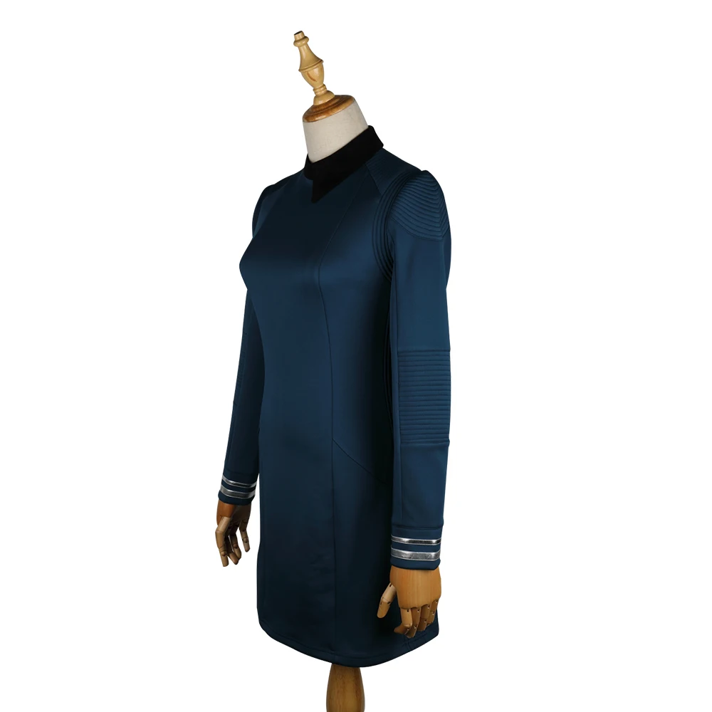 New Star Trek Discovery Season 2 Starfleet Commander Female Blue Uniform Dress Badge Costumes Woman Adult Cosplay Costume (7)