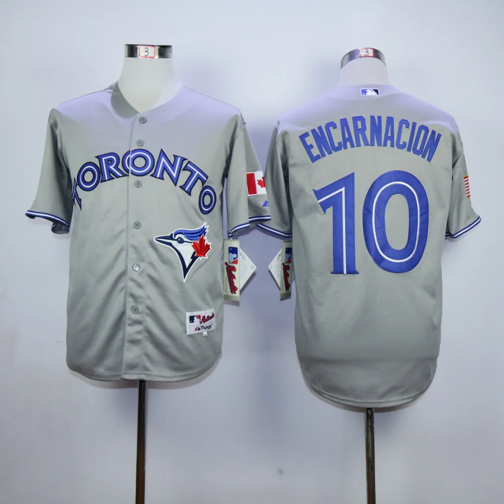 2016 New Toronto Blue Jays Mens Jerseys 10 Edwin Encarnacion Grey Baseball Jersey 3851jersey