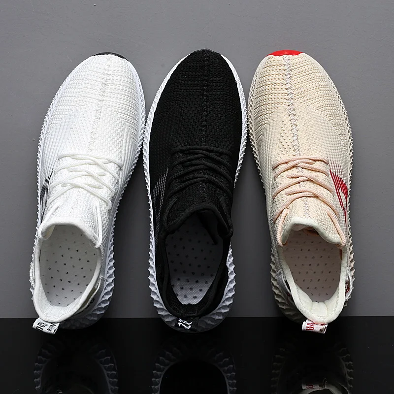 Hemmyi رجل الأحذية عارضة مريحة و تنفس Flyknit الذكور الأحذية الدانتيل متابعة أحذية رياضية المطاط وحيد الأبيض Sapato Masculino Hemmyi رجل الأحذية عارضة مريحة و تنفس Flyknit الذكور الأحذية الدانتيل متابعة أحذية رياضية المطاط وحيد الأبيض Sapato Masculino
