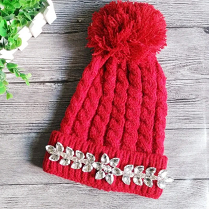 Transser Womens Knit Slouch Pom Pom Beanie Hats Thick Soft Warm Winter Hats Skully Cap Ski Hat