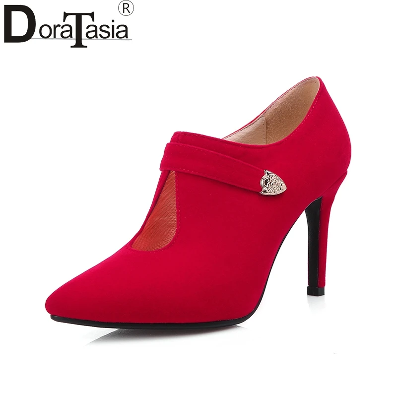 

DoraTasia 2018 New Large Size 33-43 Pointed Toe Spring Shoes Women Pumps Thin High Heels Office Lady Footwear Shoes Woman