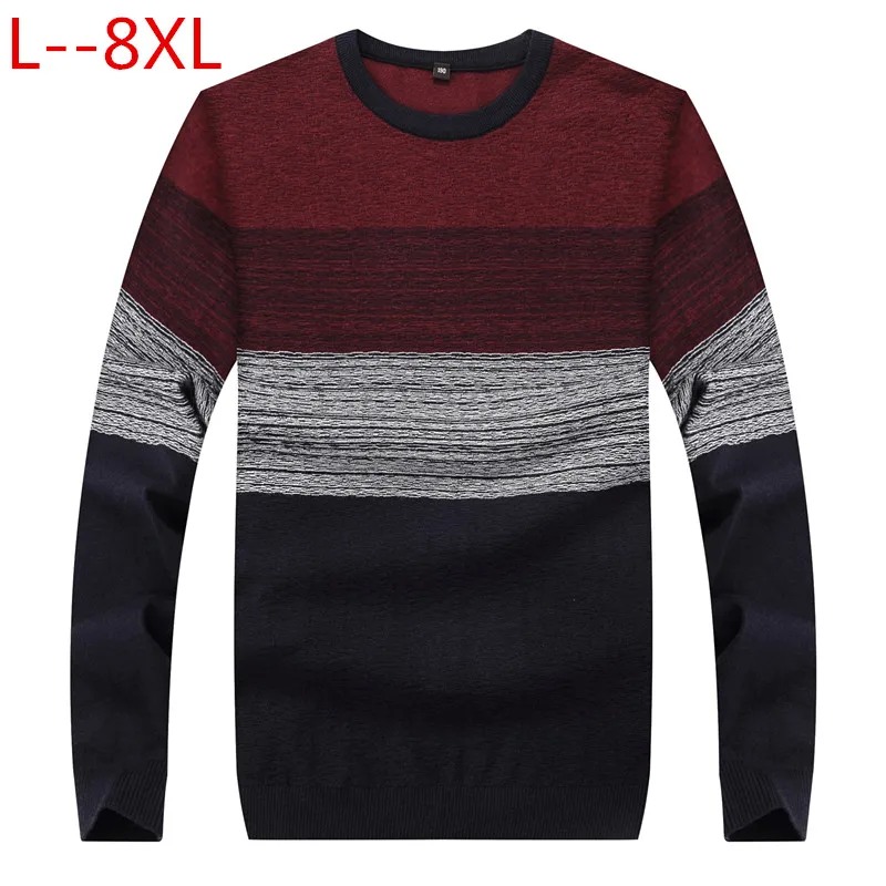Большой 8XL 6XL 5XL свитер Для мужчин 2018 Новое поступление Повседневный пуловер осень