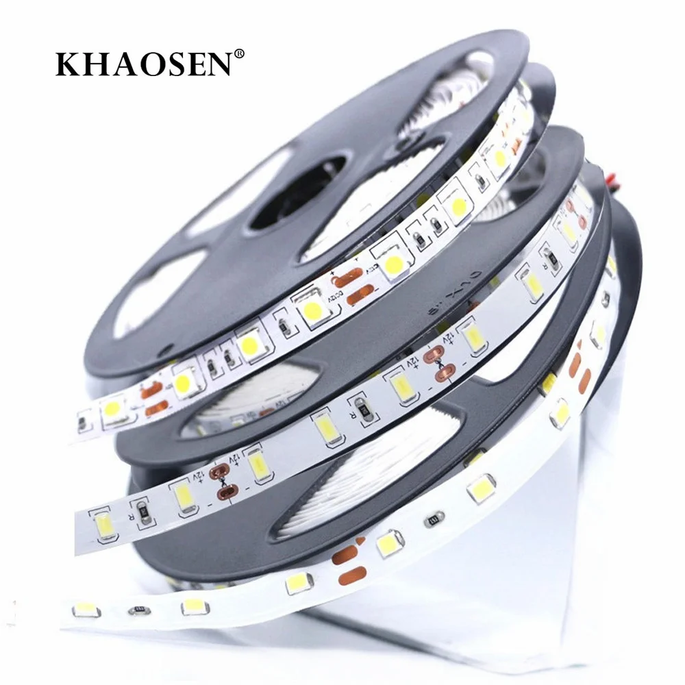 cheap SMD 2835 5630 5050 NO Waterproof RGB LED Strip 60LEDs M 1m 5m DC12V Flexible LED String light Ribbon Tape Home Decoration Lamp