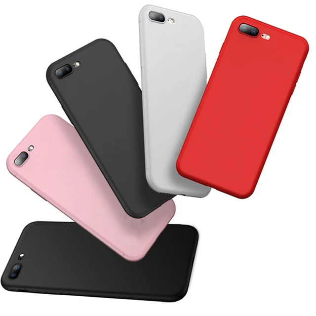 Matte Candy Color Silicone TPU Case for iPhone XS Max Case XR 7 8 Plus 6 6s X 5 5s SE Anti-Fingerprint Transparent Cover