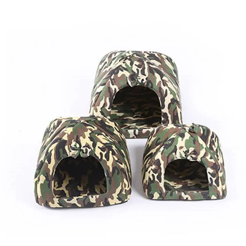 Camouflage Pet Dog Kennel House Foldable Soft Winter Dog Bed Small Dogs Cave Cat House Cute Kennel Comfortable Warmer Nest3