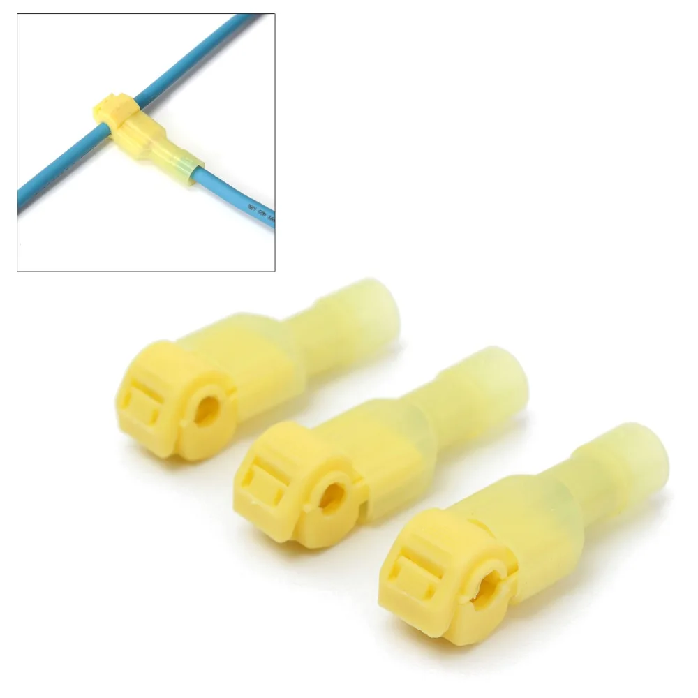 50 PCS 25 Pairs Yellow Scotch Lock Quick Splice Wire Connectors