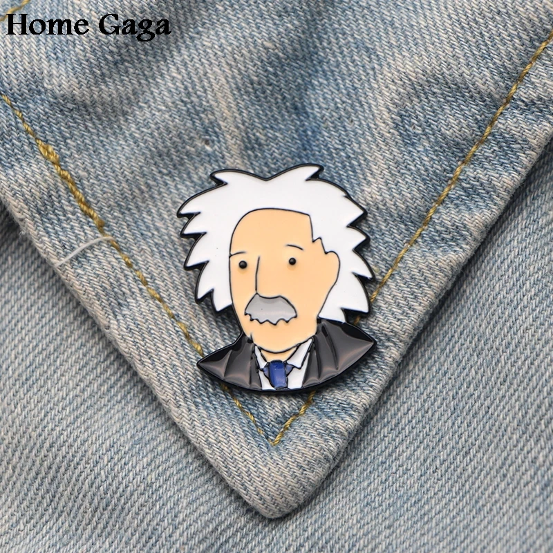 

Homegaga Albert Einstein Zinc alloy tie pins badges para shirt bag clothes cap backpack shoes brooches badges decorations D1532