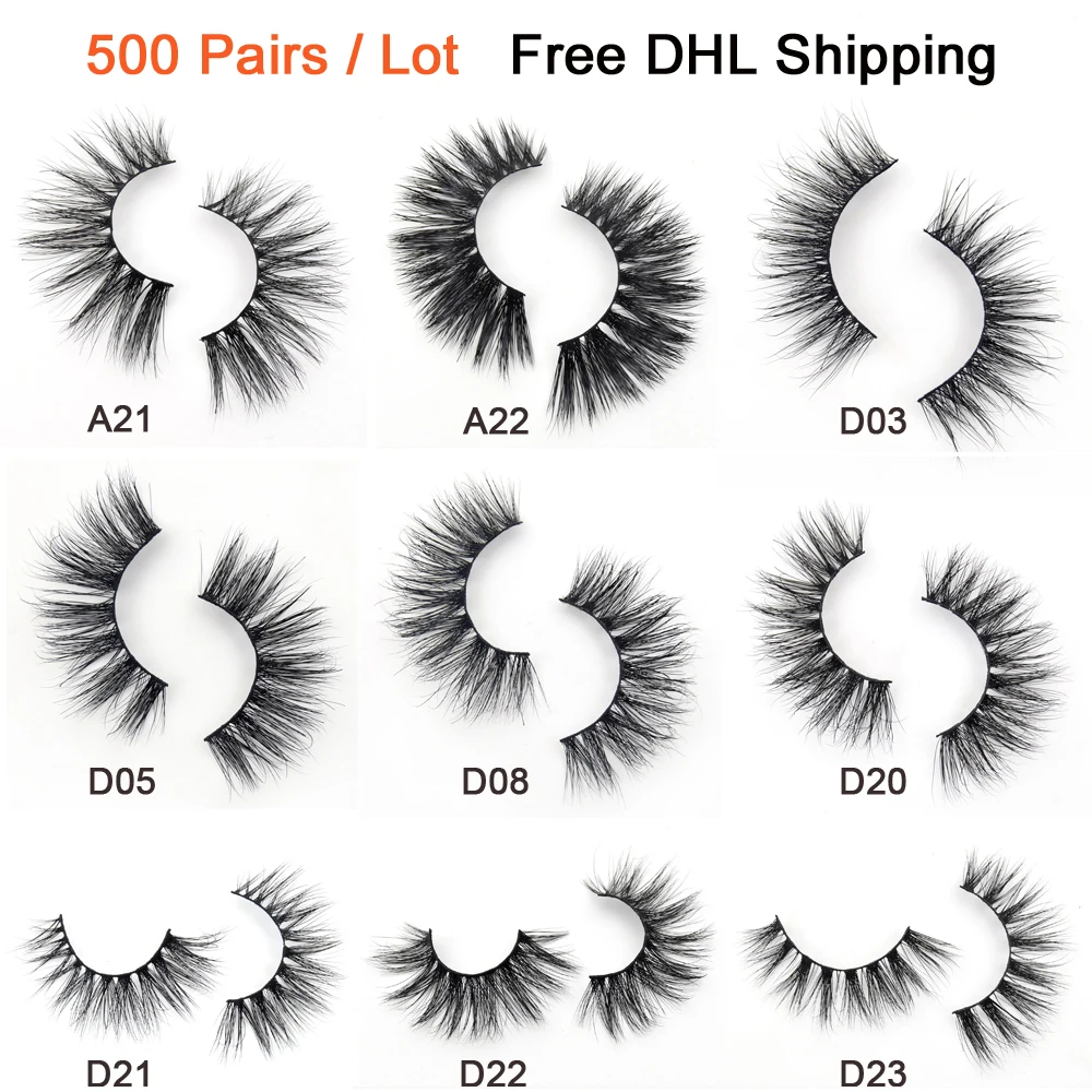 US $995.00 500 PairsLot Free Visofree Mink Eyelashes 3D Mink Lashes Handmade Volume Lashes Soft Fluffy Mink Lashes False Eyelashes