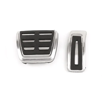 

For Porsche Macan 2018 2019 Car Accessories 2 Pcs Steel Fuel Brake Accelerator Foot Rest Pedal Pad Plate Trim AT