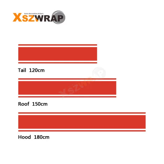 35*450 см/рулон) 17" стайлинга автомобилей Гуд крыши наклейки на заднее стекло гоночный полоски наклейки для Focus Cruze-поло с длинными A1 A3 - Название цвета: Красный