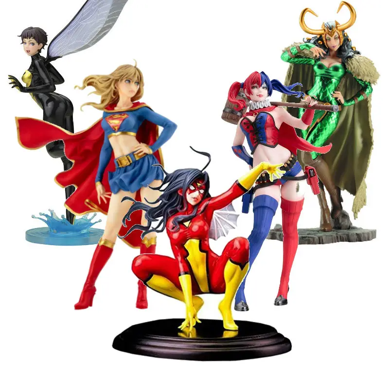 

DC Comics Supergirl Harley Quinn loki Spider Woman Lady Deadpool Bishoujo Statue Action Figure
