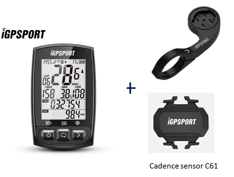 I gps порт IGS50E gps велосипедный компьютер беспроводной IPX7 водонепроницаемый велосипедный Цифровой Секундомер Велосипедный Спидометр ANT+ Bluetooth 4,0 - Цвет: add cadence sensor