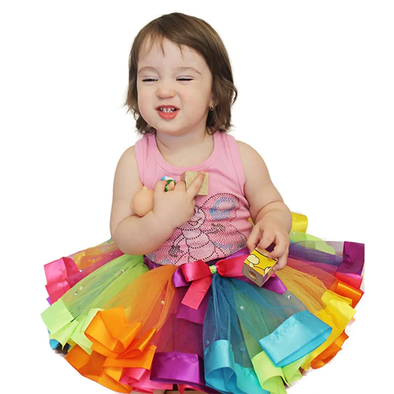 Baby Rainbow Colorful Skirt Party Skirts Stage Wear, Kids Lovely Cute