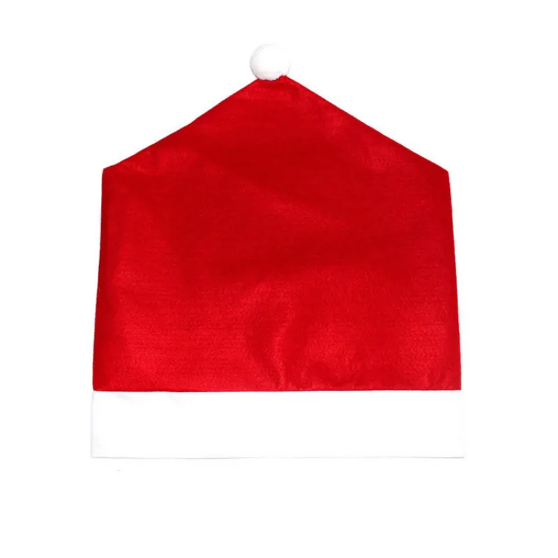 1 шт. 50*60 см Санта-Красная шапка для стула, чехлы с рождественским декором, обеденное кресло, Рождественская шапка, наборы для дома, для дома, 5ZHH091