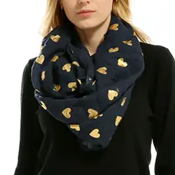 Женские мягкие бронзовые в форме сердца печати шеи шарф обертывание шарф, кашне