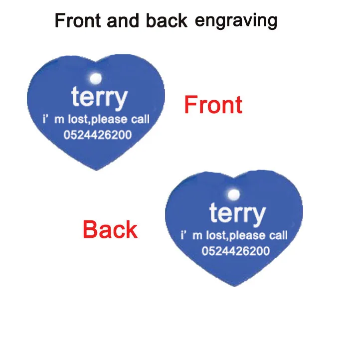 Алюминиевая бирка для собак, 2 шт./лот, бирка для домашних животных,, на заказ, Выгравированная, для собак, кошек, персонализированный багаж, бирка для собак, персональная форма сердца