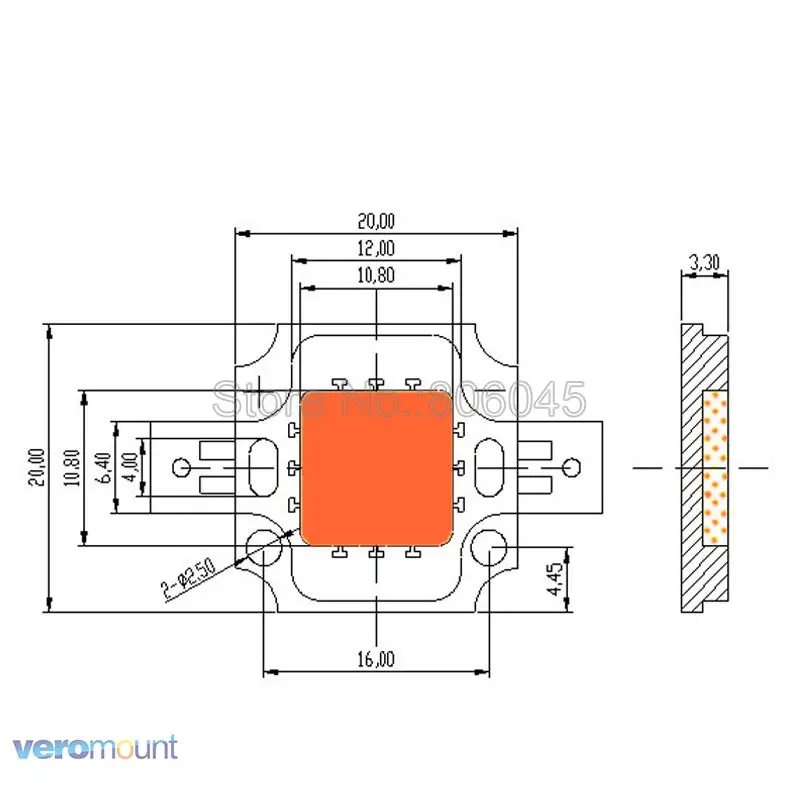 10W Chip Size