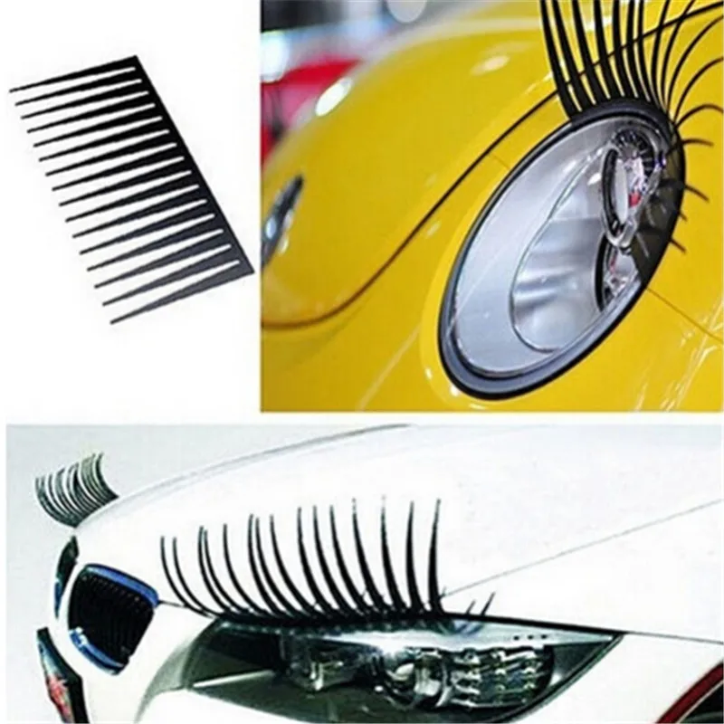 New Car Styling Stickers Black Eyelash Eyelashes Vehicle Headlight