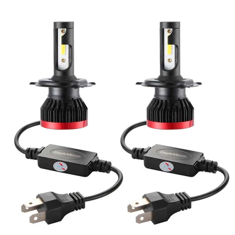 

2 PCS Car LED Headlights EV7 H4/HB2/9003 9-32V 36W 3000LM 6000K IP67 Car DOB White LED Bulb Lamps with Mini LED Driver and Cable