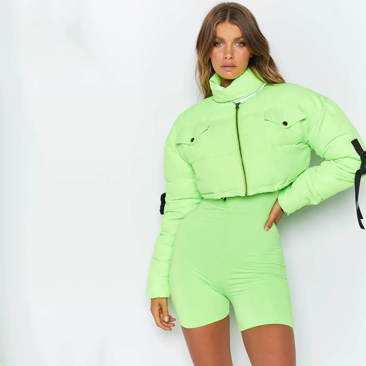Toxic-Cropped-Puffer-Neon-Gree