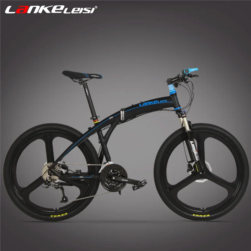 Discount 26 Inch Folding Mountain Bike,  27 Speed, Oil Disc Brake, Integrated / Spoke Wheel MTB,  Suspension Fork 4