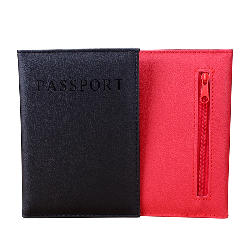 

2019 men's zipper leather cover on the passport covers organizer for visiting cards, women's card holder for traveling documents