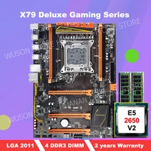 Горячая Распродажа! Материнская плата HUANAN deluxe X79 с процессором Xeon E5 2650 V2 и 8G(2*4G) DDR3 RECC ram все проверяются перед отправкой