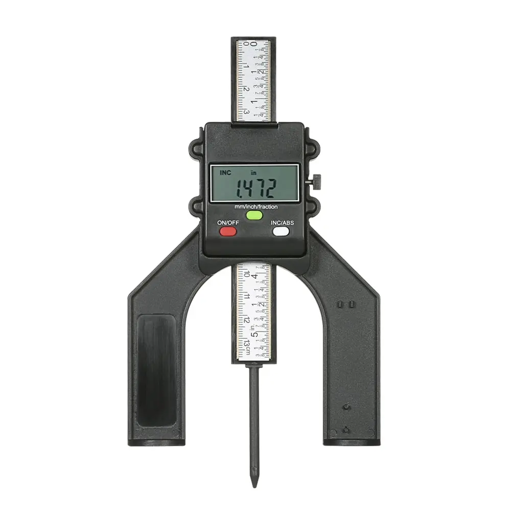 

0-130mm Digital Height Gauge Table Saw Depth Gauge with Three Measurement Units Locking Screw for Woodworking Router Table