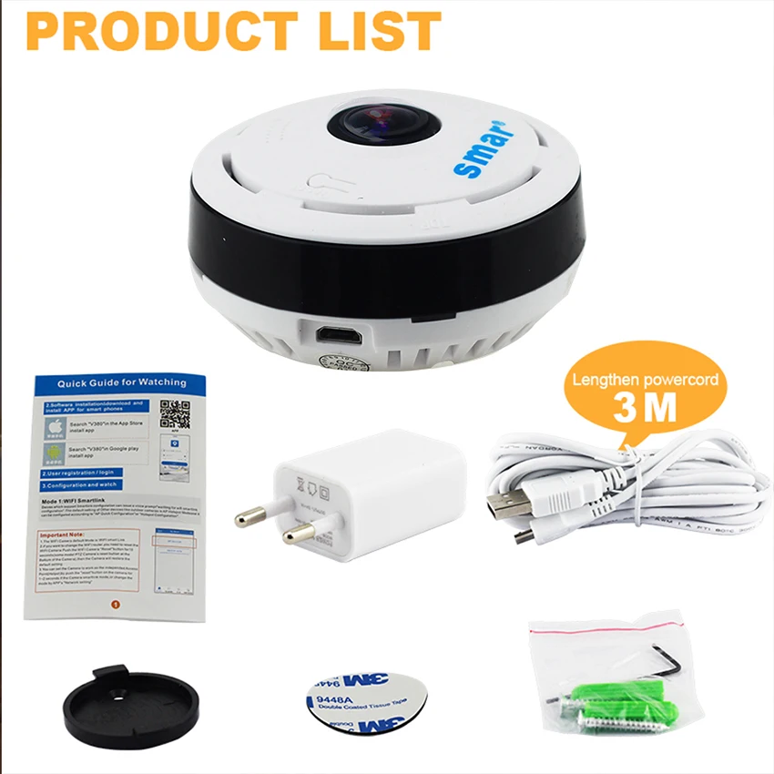 Беспроводная панорамная IP камера Smar 960P 360 градусов Wi Fi рыбий глаз|baby monitor|baby babybaby