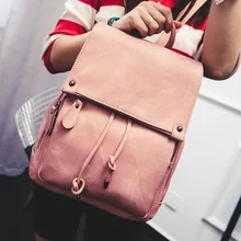 Рюкзак Женщин Ежедневно Mochila Feminina Искусственная Кожа Hasp Подростков Девушки Школьная Сумка Случайный Леди Опрятный Стиль Мешок