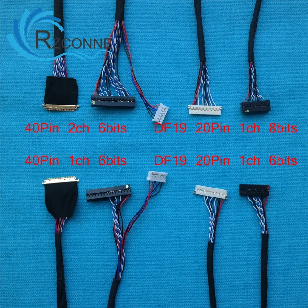 

Universal LVDS Cable 40pin 30pin 20pin for LED LCD Display Panel Controller Support 14 inch-55 inch Screen 10pcs/set