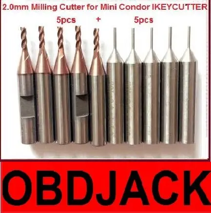 10pcs/lot Original 2.0mm Milling Cutter + 1.0 Probe for Mini Condor IKEYCUTTER CONDOR XC-007 Master Series Key Cutting Machine |