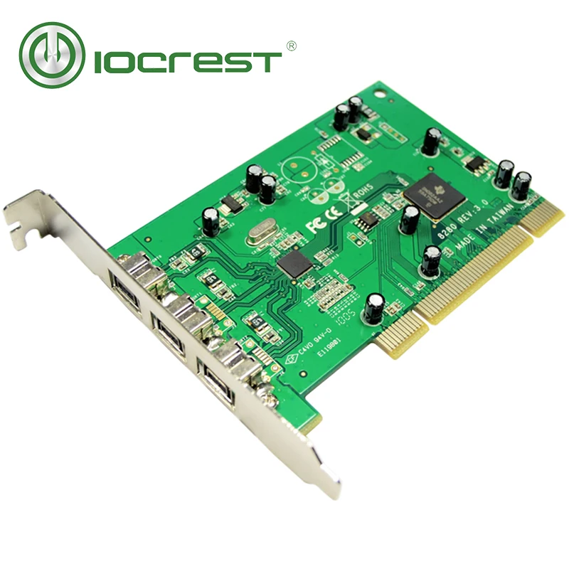 IOCREST Ti8280ชิปเซ็ต Ieee 3พอร์ต1394b Firewire 800 PCI Cardfirewire