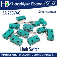 Hzy Mini Micro Switch Roller Lever Arm SPDT Snap Action LOT 5A 250V KW4-OZ KW4A NC-NO-C With Pulley 3 Feet Stroke Limit Switch