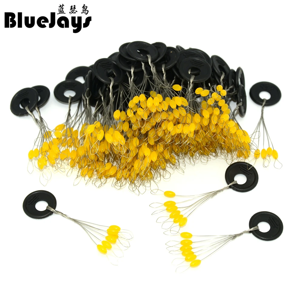 

BLUEJAYS [10set=60PCS] Yellow Olives space beans Rubber Tendon Size S M L Stopper Fishing Tackle Accurate Positioning Float