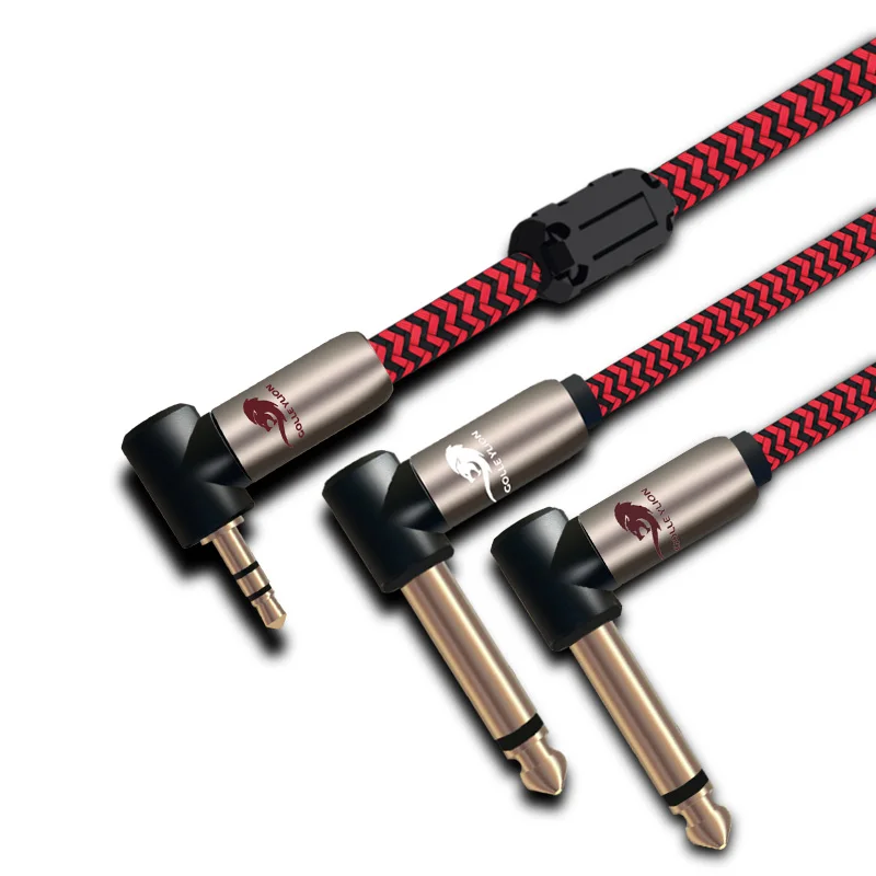 Аудиокабель audiopile Mini Jack 1/8 &quot3 5 до двойной 1/4&quot 6 35 мм для ТВ ПК мобильного