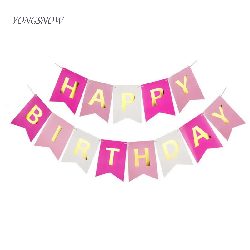 

Happy Birthday Banner Hanging Paper Garland Bunting Garland Photo Props Event Kids Baby Birthday Party DIY Decoration