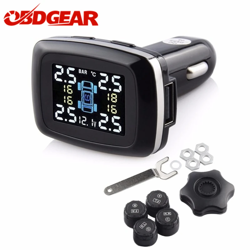 

2018New TPMS TP620 Wireless Tire Pressure Monitoring System Car Tyre Pressure Alarm System With LCD Color Display For Smart TPMS