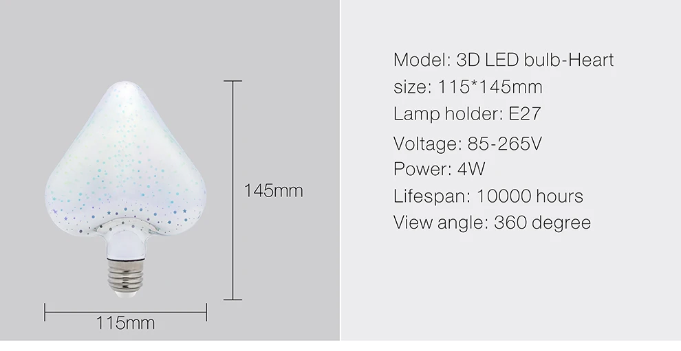 3D Светодиодная лампа Эдисона, ретро красочная E27 AC110V 220V для дома фестиваль Стекло лампада теплый белый рождественские украшения rgb арт светильник лампочка