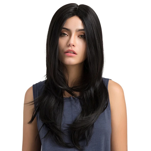 2018 Modnye Sinteticheskie Chernye Srednie Probor Dlinnye Mnogoslojnye Pryamye Volosy Erotichnye Pariki Zhenskie Instrumenty Dlya Volos Aksessuary Dlya Prichesok Zakolki Dlya Pleteniya Kos Aliekspress