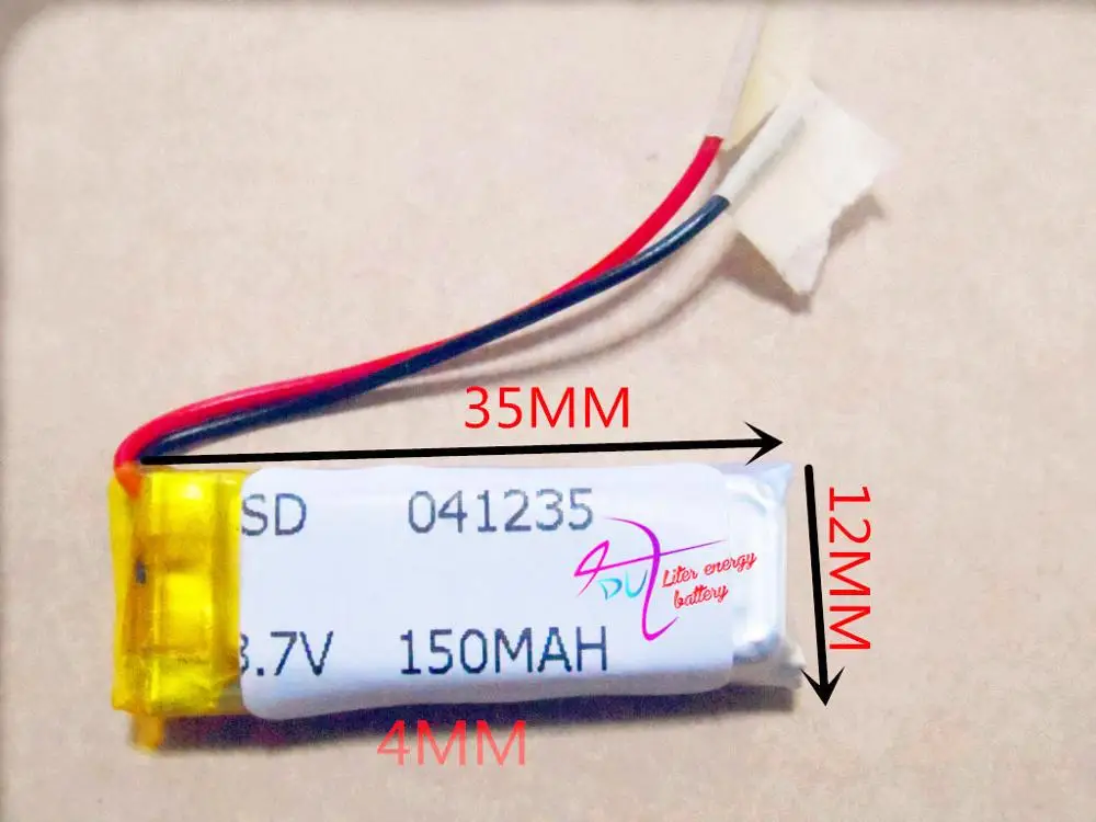 

best battery brand 3.7V lithium polymer battery 041235 401235 150mah camera pen recorder Bluetooth Battery